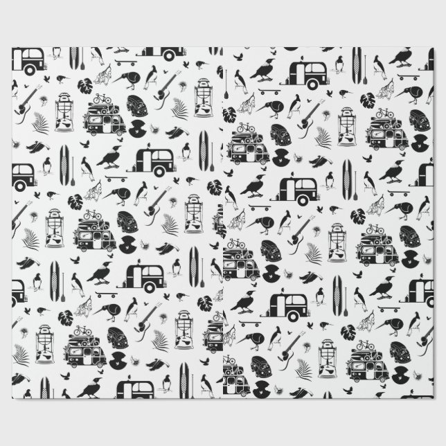 NZ holidays pattern Wrapping Paper (Seam)