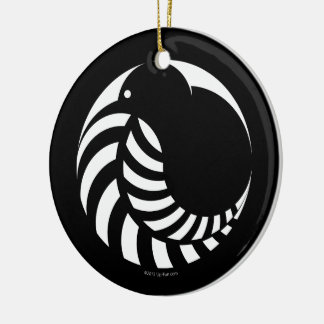 NZ Kiwi / Silver Fern Emblem Ceramic Tree Decoration