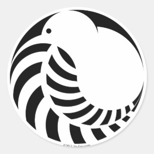 NZ Kiwi / Silver Fern Emblem Classic Round Sticker