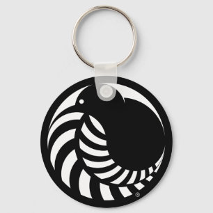 NZ Kiwi / Silver Fern Emblem Keychain