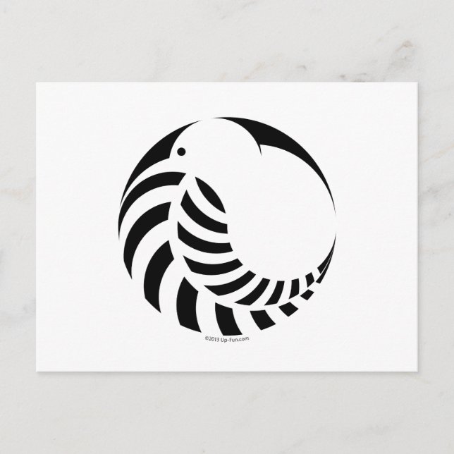 NZ Kiwi / Silver Fern Emblem Postcard (Front)