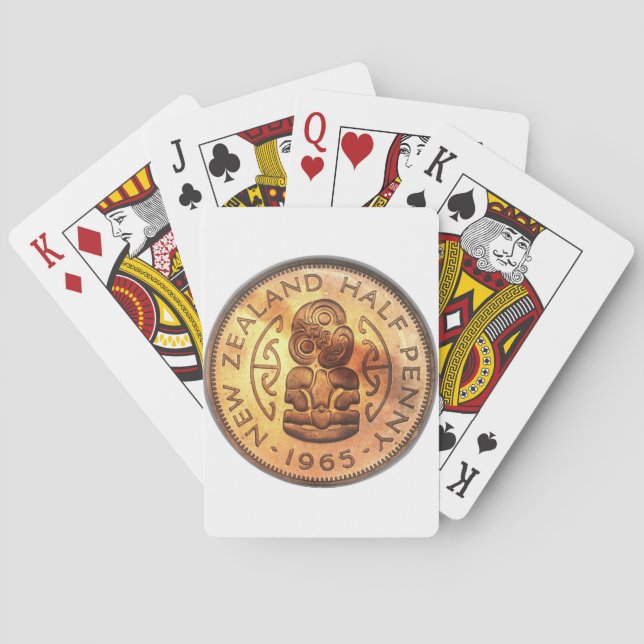 NZ Maori Hei Tiki Tuonga Pounamu Art Playing Cards (Back)