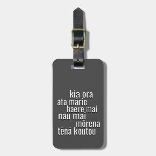 NZ MĀORI LANGUAGE AOTEAROA NEW ZEALAND KIWI LUGGAGE TAG