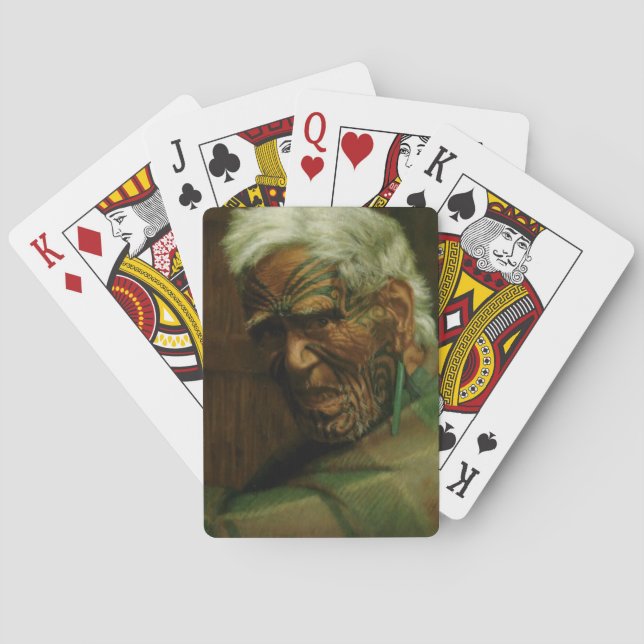 NZ Maori Leader Chieftain Historic Art Playing Cards (Back)