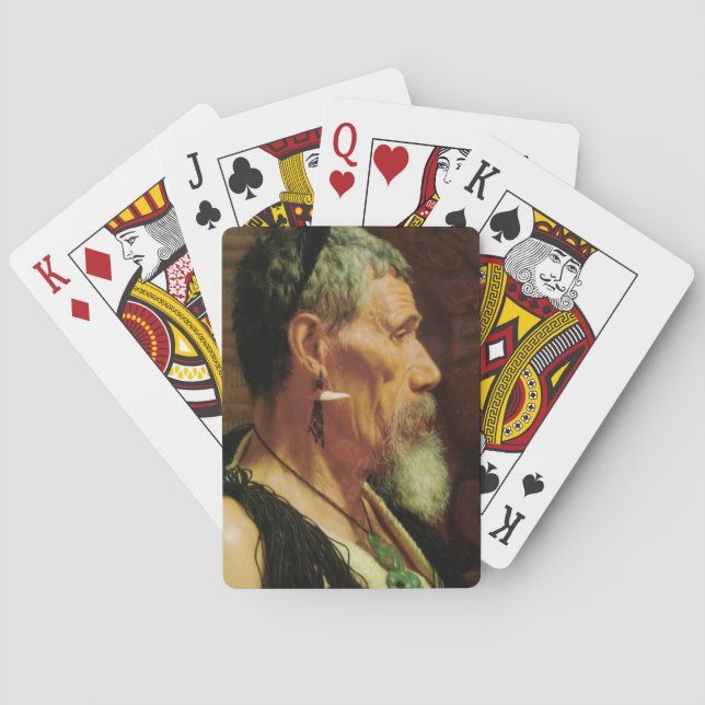 NZ Maori Leader Chieftain Historic Art Playing Cards (Back)