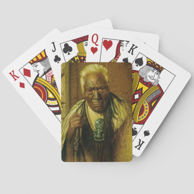 NZ Maori Leader Chieftain Historic Art Playing Cards (Back)