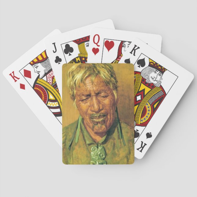 NZ Maori Leader Chieftain Historic Art Playing Cards (Back)