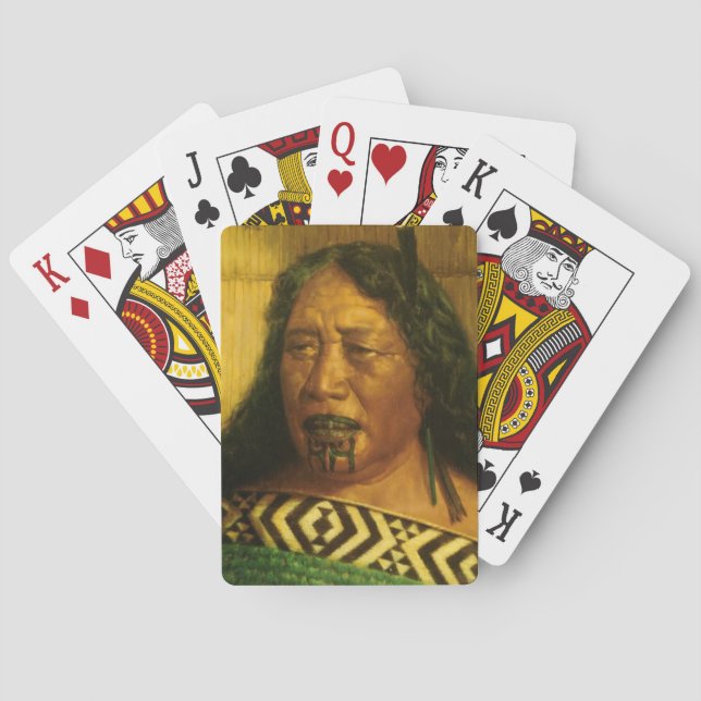 NZ Maori Leader Chieftainess Art Playing Cards (Back)
