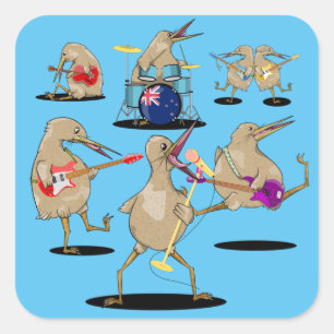 NZ Music Kiwi Band Square Sticker