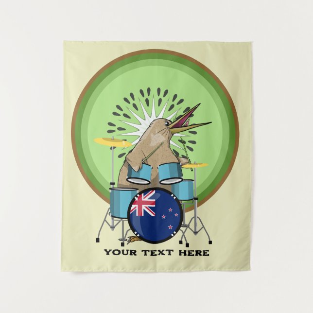 NZ music Kiwi drumming Tapestry (Front)