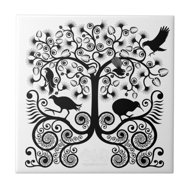 NZ Native Birds - small tile (Front)