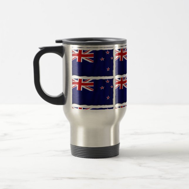 NZ Patriotic Flag of New Zealand for Kiwis Travel Mug (Left)