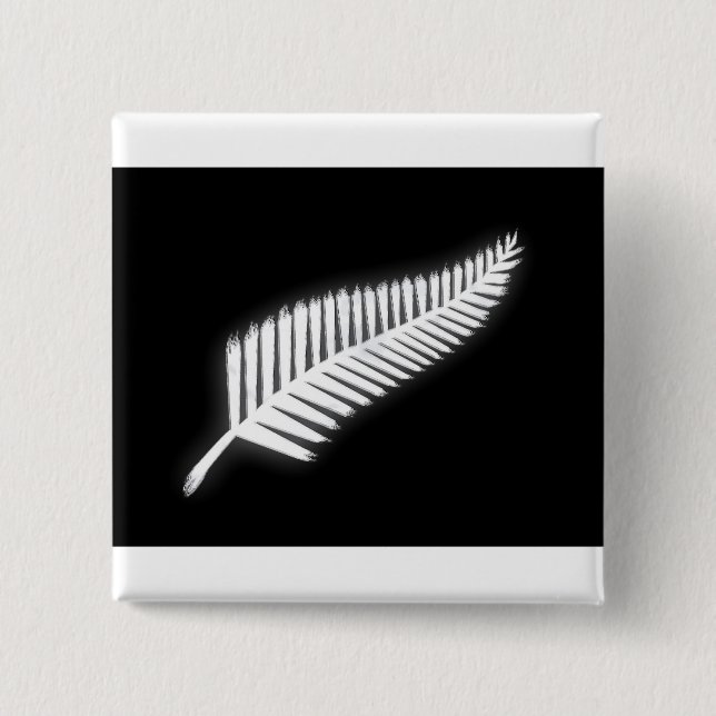 NZ Silver Fern National Emblem Patriotic Button (Front)