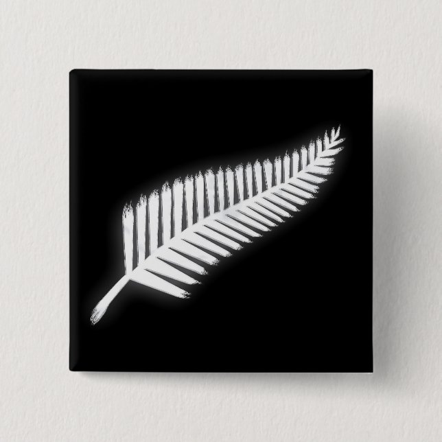 NZ Silver Fern National Emblem Patriotic Button (Front)