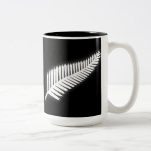 NZ Silver Fern National Emblem Patriotic Gift Two-Tone Coffee Mug