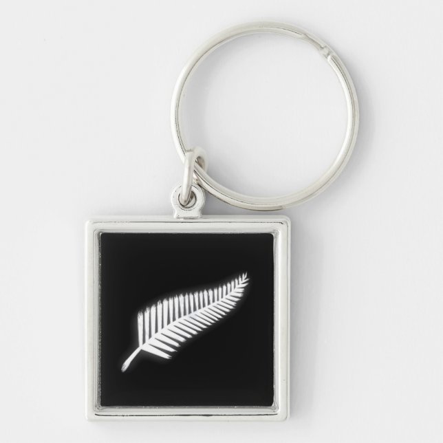 NZ Silver Fern New Zealand Patriotic Keychain (Front)