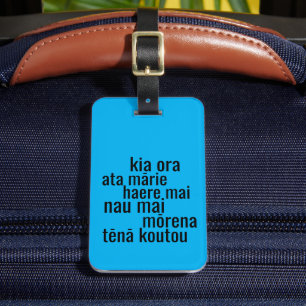 NZ TE REO MĀORI LANGUAGE AOTEAROA NEW ZEALAND KIWI LUGGAGE TAG