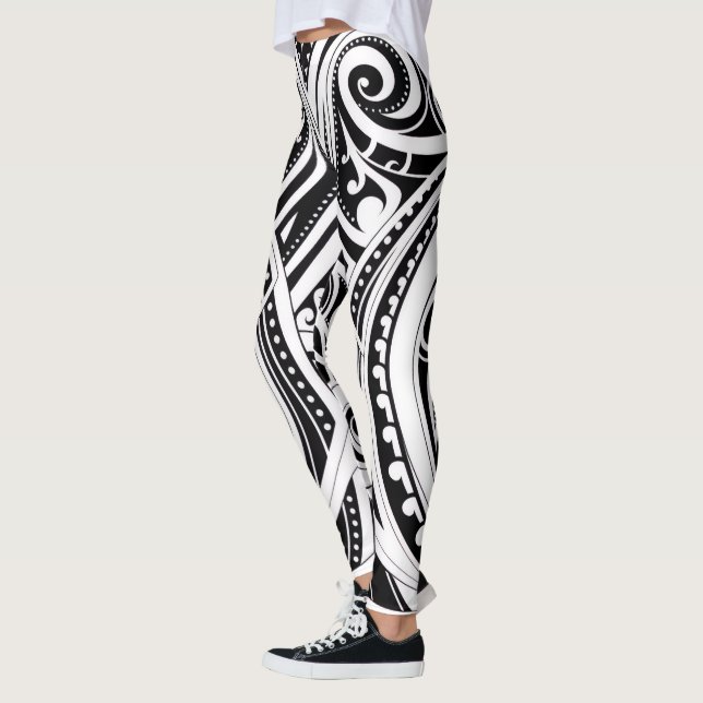 NZKULTURE trainer leggings unique Māori design  (Left)