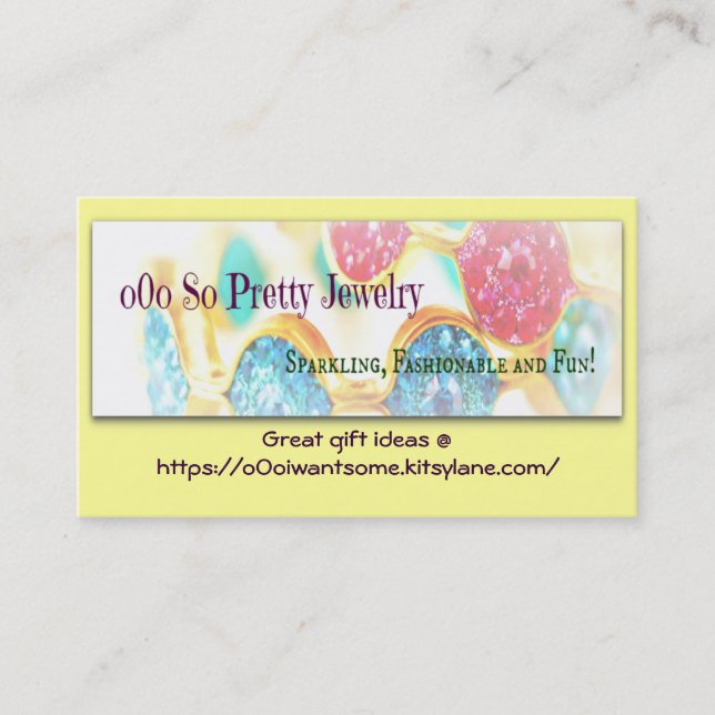 o0o So Pretty Jewellery - ILoveMyKnitsNCrafts BC Business Card (Front)
