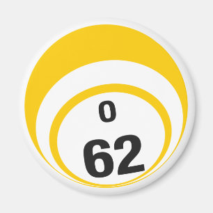 O 62 bingo ball fridge magnet