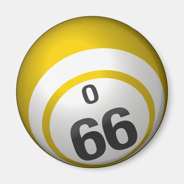 O 66 bingo ball magnet (Front)