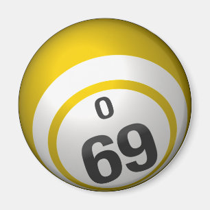 O 69 bingo ball magnet