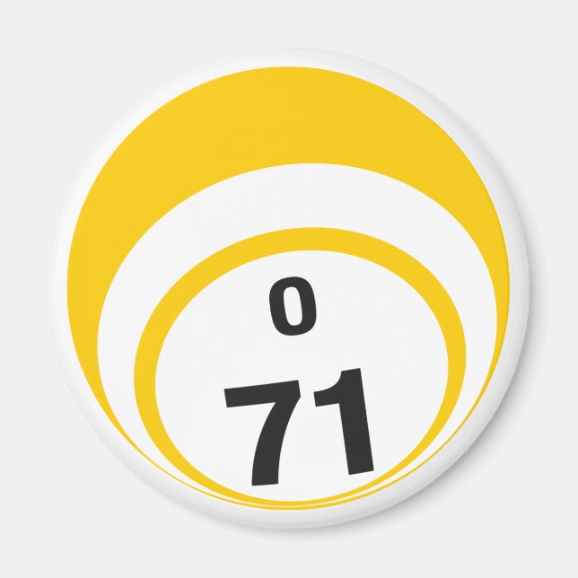 O 71 bingo ball fridge magnet (Front)