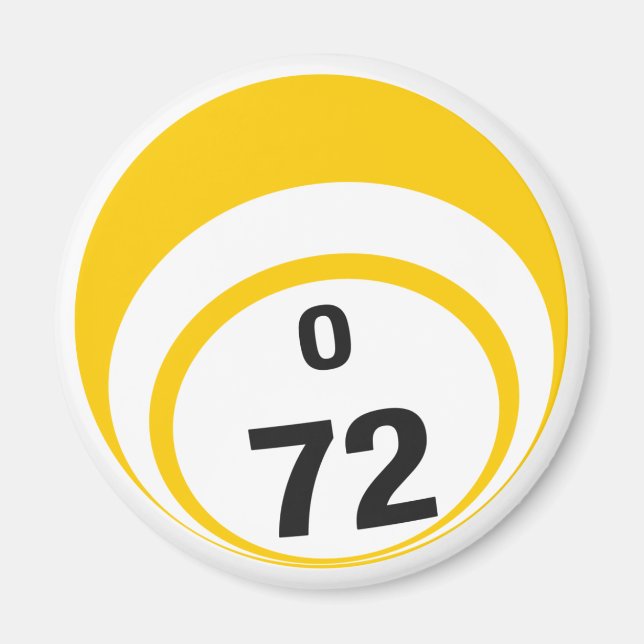 O 72 bingo ball fridge magnet (Front)