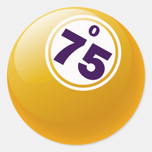 O 75 BINGO BALL CLASSIC ROUND STICKER (Front)