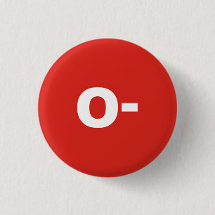 O- Blood Type / Group Rh (Rhesus) Negative Badge