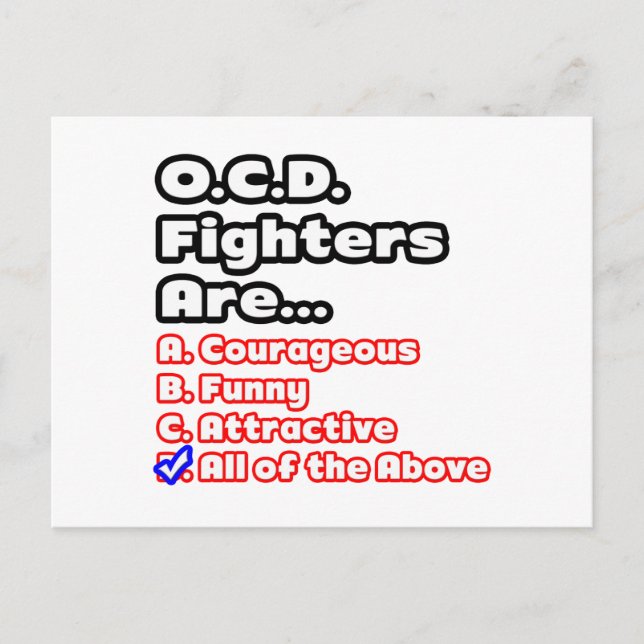 O.C.D. Fighter Quiz Postcard (Front)