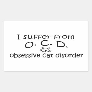 O.C.D. Obsessive Cat Disorder Rectangular Sticker