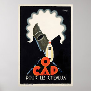 O Cap Pour Les Cheveux Vintage Advertising Poster