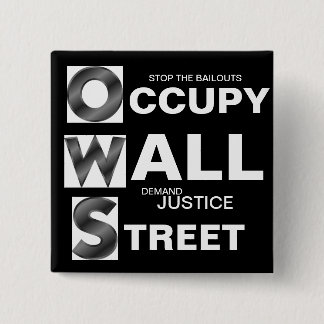 O CCUPY W ALL S TREET 15 CM SQUARE BADGE