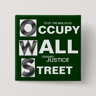 O CCUPY W ALL S TREET 15 CM SQUARE BADGE
