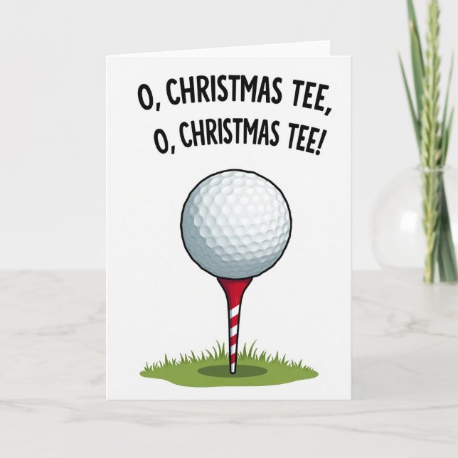 O Christmas Tee Funny Golf Card (Front)