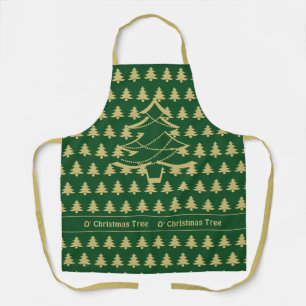 O' Christmas Tree Green/Gold Iconic Pattern Apron