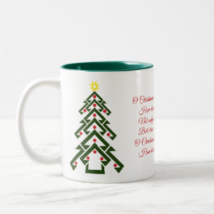 O Christmas Tree Lyrics Holiday Coffee Mug