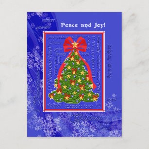 O Christmas Tree Lyrics Xmas Tree Snowflakes Holiday Postcard