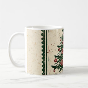 O Christmas Tree Mug — Vintage Red Stamp Style