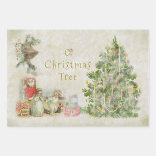 O Christmas Tree Vintage  Wrapping Paper Sheet