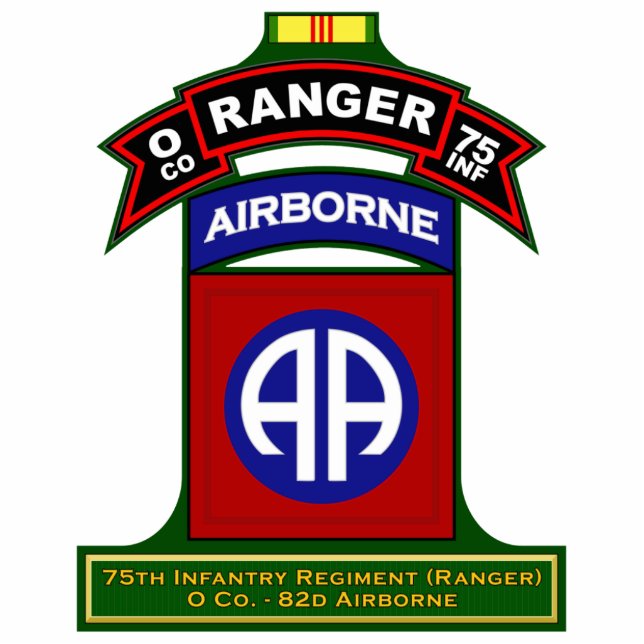 O Co, 75th Infantry Regiment - Rangers, Vietnam Standing Photo Sculpture (Front)