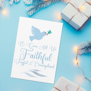 O Come All Ye Faithful Christmas Dove Religious Holiday Card
