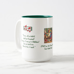O Come All Ye Faithful Hymn Two-Tone Coffee Mug