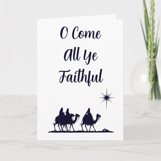 O Come All Ye Faithful Minimalist  Holiday Card (Front)