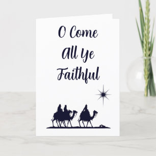 O Come All Ye Faithful Minimalist  Holiday Card