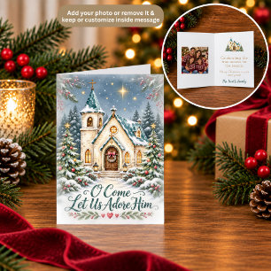 O Come Let Us Adore Him Christmas Card