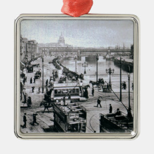 O' Connell Bridge and the River Liffey, Dublin Metal Tree Decoration