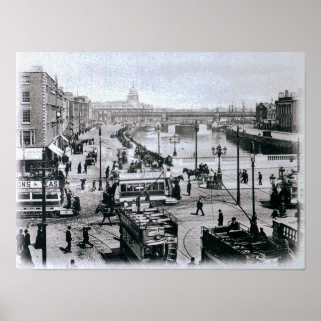 O' Connell Bridge and the River Liffey, Dublin Poster (Front)