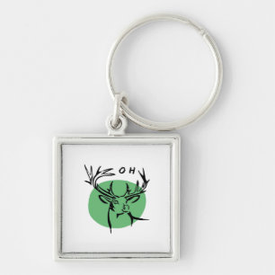 O Dear O Dear Green Minimal Modern Design Key Ring